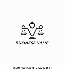 logo de diseño robot de justicia creativa