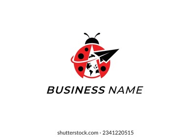 design logo creative ladybug and paper plane