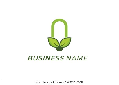 design logo creative leave and bulb