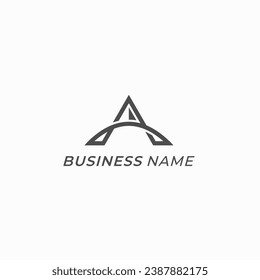 logotipo de diseño letra creativa A y arquero