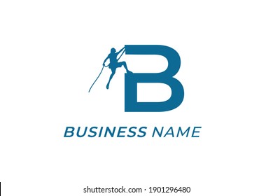 design logo creative letter B and wall climbing