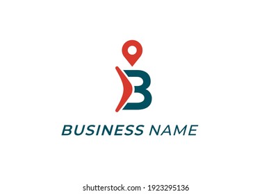 design logo creative letter B and GPS location