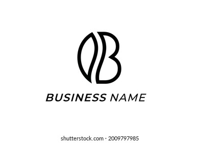 design logo creative letter B and coffee