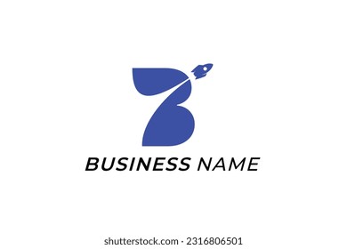 design logo creative letter B and rocket
