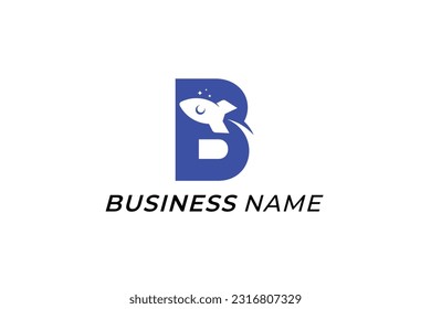 design logo creative letter B and rocket