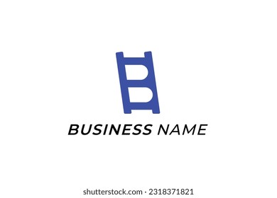 design logo creative letter B and ladder