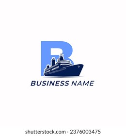 design logo creative letter B and ship cargo