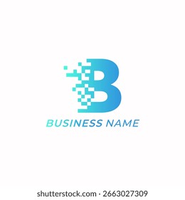 logo de diseño letra creativa B y píxel