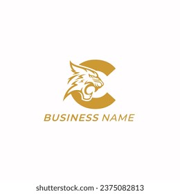 design logo creative letter C and tiger