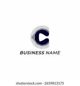 design logo creative letter C and play button