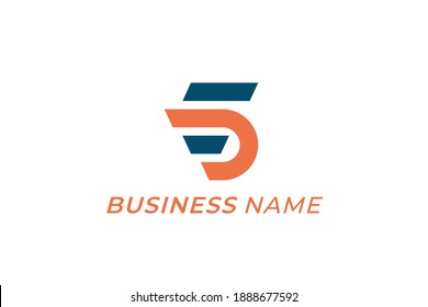 Design-Logo-Kreativbuchstabe D und Nummer 5