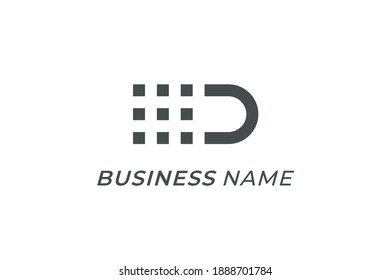 design logo creative letter D and square