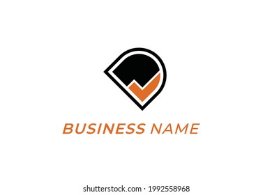 design logo creative letter D and checklist