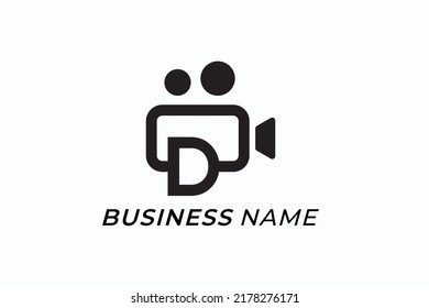 design logo creative letter D and video camera