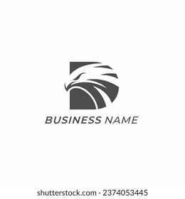 design logo creative letter D and eagle head