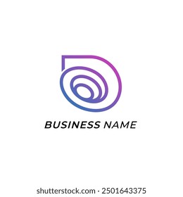 design logo creative letter D and spiral