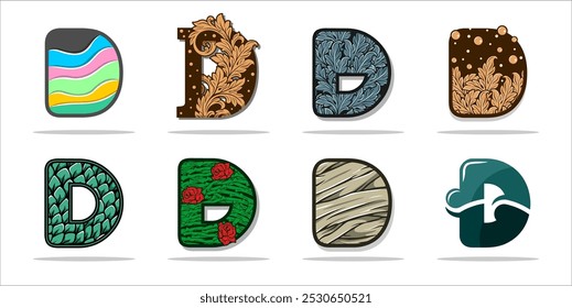 logo de diseño letra creativa D
