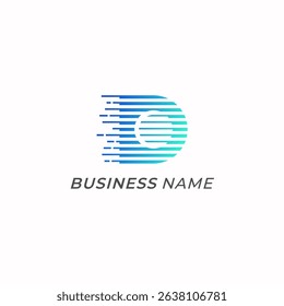 design logo creative letter D and technology