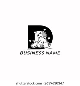 design logo creative letter D and pet