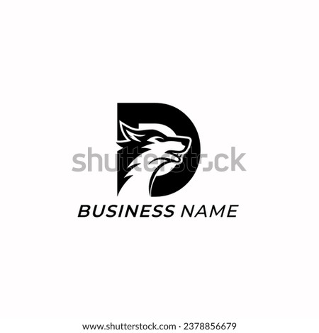 design logo creative letter D and wolf