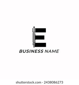 design logo creative letter E and suspension