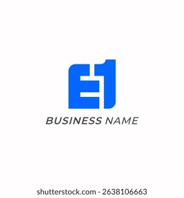design logo creative letter E and number 1