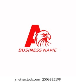 design logo creative letter A and eagle