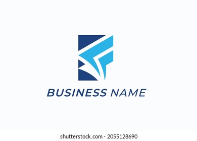 design logo creative letter F and file document