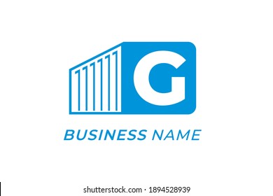 design logo creative letter G and container