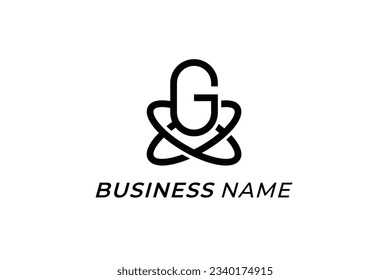 design logo creative letter G and symbol atom