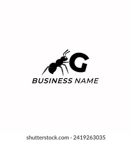 design logo creative letter G and ant