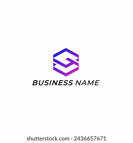 design logo creative letter G and hexagon