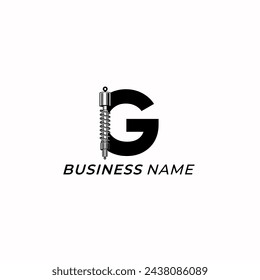 design logo creative letter G and shock breaker