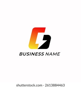 design logo creative letter G and bolt