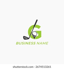 logo de diseño letra creativa G y golf