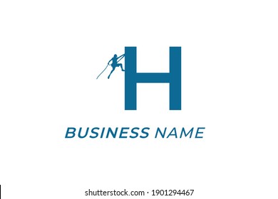 Design Logo Creative Letter H und Wand Klettern