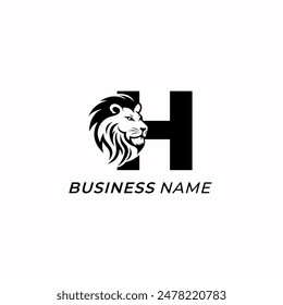 design logo creative letter H and lion head