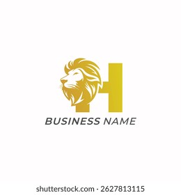 design logo creative letter H and lion head
