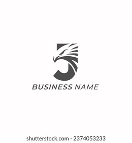 design logo creative letter J and eagle