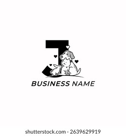 design logo creative letter J and pet