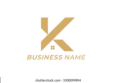 design logo creative letter K and home