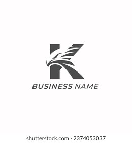 design logo creative letter K and head eagle