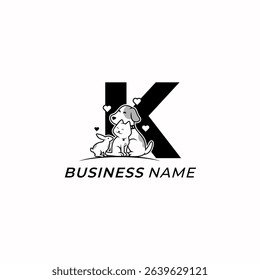 design logo creative letter K and animal
