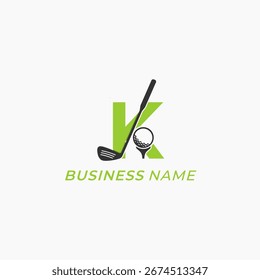 design logo kreative buchstabe K und golf