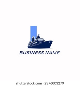 design logo creative letter L and ship