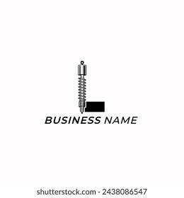 design logo creative letter L and shock breaker
