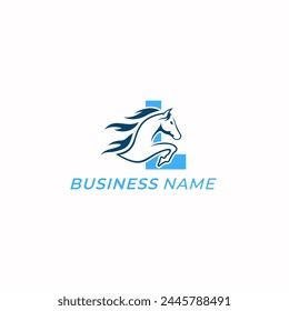 design logo creative letter L and horse