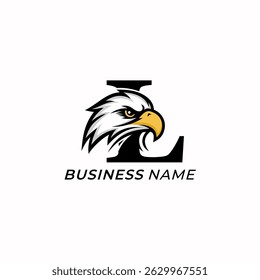 logotipo de design letra criativa L e águia pássaro
