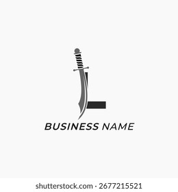 design logo creative letter L and sword