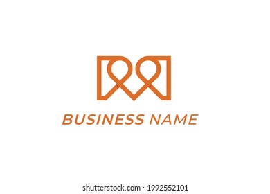 design logo creative letter M and love
